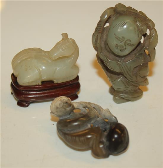 3 Chinese jade carvings